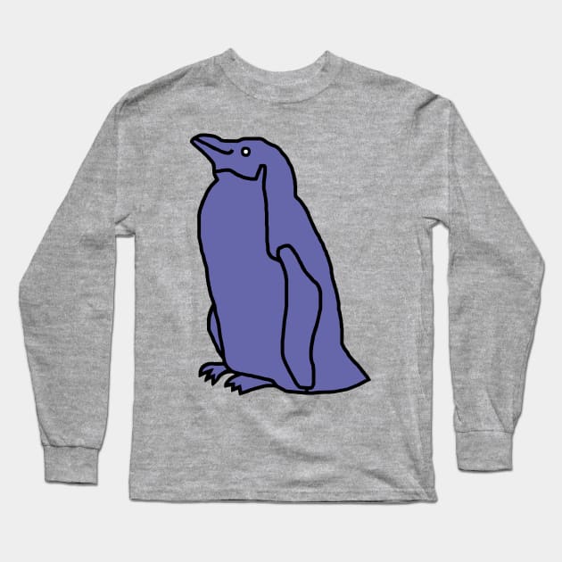 Very Peri Periwinkle Blue Penguin Color of the Year 2022 Long Sleeve T-Shirt by ellenhenryart